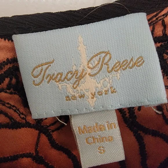Vintage Tracy Reese Silk Embroidered Floral Dress Size S - Picture 3 of 4
